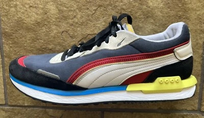 PUMA Mens Sz 12 City Rider 'Black Ebony' Lace-Up Sneakers Casual Shoes 382044-03 - Image 1 of 4