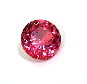 Untreated 10 CT Natural Round Pink Padparadscha Sapphire – Rare Loose Gemstone - Picture 1 of 8