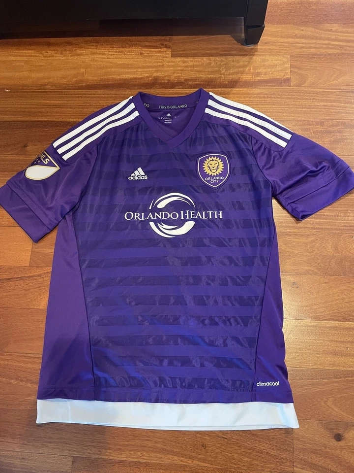 Adidas Orlando City Soccer Jersey MLS Purple Size Child XL Luke Boden #14 2015 - Image 1 of 4