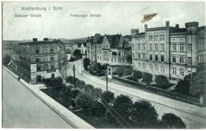 Postal Waldenburg / Silesia Scheuerstraße, Freiburger Straße 1911 - Imagen 1 de 1
