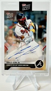 2021 Topps Now #393A Ronald Acuna Jr 100th HR Braves Autograph 44/99 - Bild 1 von 2