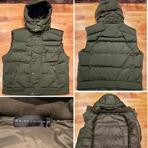 Ralph Lauren Negro Etiqueta Plumón y Pluma Sudadera con Capucha Chaleco Puffer Verde XL Se Ajusta Como M - Imagen 1 de 19