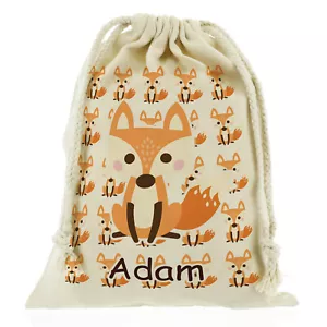Personalised Fox Sack;School bag games/ PE kids sports - Customise with Name - Picture 1 of 13