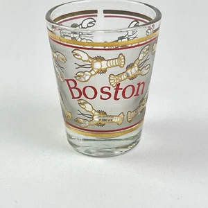 Boston Lobster Shot Glass Golden Decorative Collectible Red Gold - Picture 1 of 10