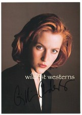 X FILES photo GILLIAN ANDERSON vintage original facsimile signed card 