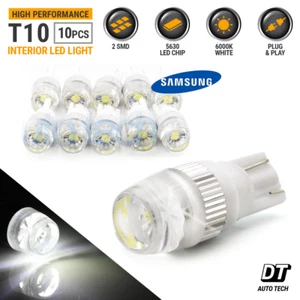 10pcs 192 168 194 LED Light Bulbs T10 Wedge Samsung High Power 2W Xenon White - Picture 1 of 10