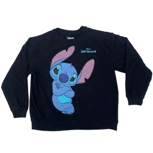 Disney Lilo & Stitch Size XXL Crew Sweatshirt Black Graphic Print - Picture 1 of 7