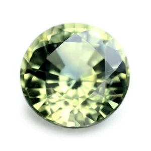 Certified 0.56ct Natural Green Sapphire VS Clarity Australian 4.74x4.69mm Round - Picture 1 of 6