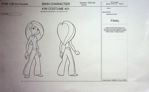 Disney's Kim Possible 2002 Estudio de Producción Copia Personaje Modelo Guía Página - Imagen 1 de 2