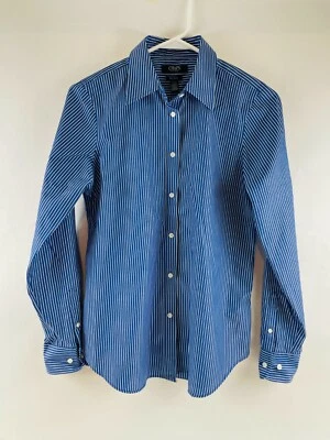 Chaps Shirt Men's Size Small Blue White Striped Long Sleeve No Iron Button Up - Image 1 of 4
