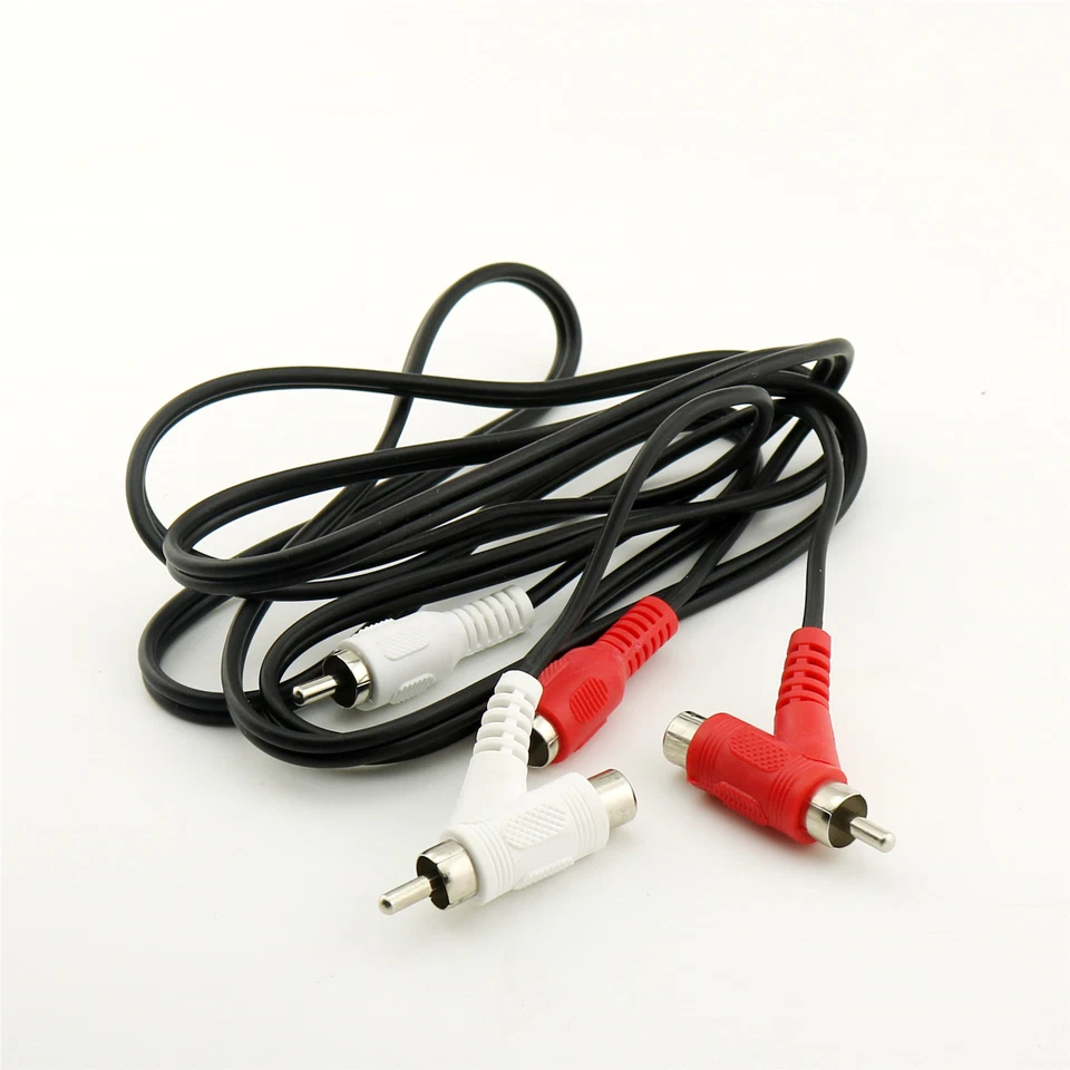 RCA Stereo Audio Piggyback Cable 2 x RCA Phono Male + 2x RCA Piggyback Cord 5FT - Image 1 of 1