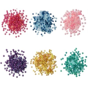 Buttons Galore Flat Back Half Pearls for DIY Crafts (6) Bright Colors - Picture 1 of 7