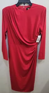 Alexia Admor Nicolette Draped Bodice Dress In Red Sz Small, MSRP $225 - Picture 1 of 12