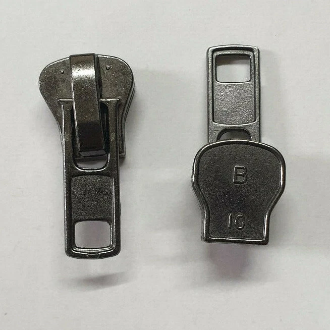 1 Cursore Auto Bloccante per cerniera catena 10 in plastica colore canna fucile