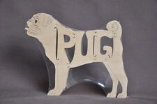 Pug Dog Adorable Wooden Amish Made Toy Puzzle  NEW Figurine Art