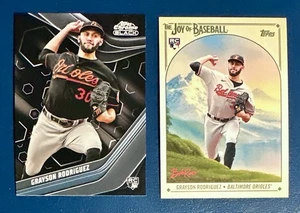 Grayson Rodriguez RC Lote (2) 2023 Topps Bob Ross Alegría del Béisbol y Cromo Negro - Imagen 1 de 2