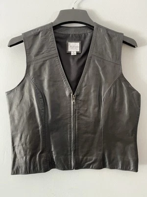 Chaleco de cuero Wilson para mujer Máxima cuero cremallera completa motociclista talla L Foto 1 de 4