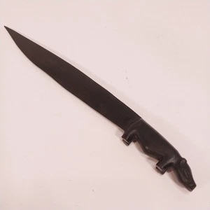 Carved Ebony Wood Hippo Handle Letter Opener 10.5" Long - Picture 1 of 14