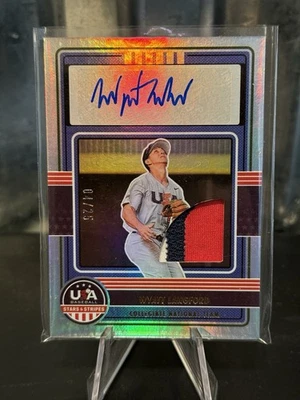 Wyatt Langford USA Stars and Stripes Signatures Cnts-wl Auto /25 Tri Color Patch - Image 1 of 2