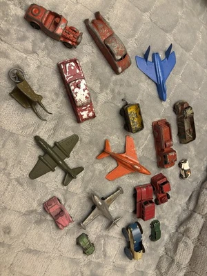 Lot Of 18 Vintage Car midgetoy matchbox Tootsie Planes Trucks Etc - No Res - Image 1 of 4