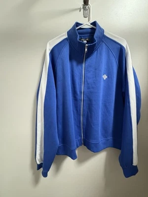 Urban Outfitters Track Jacket Full Zip Mock Neck Men’s XL Blue White Stripe NWOT - Image 1 of 4