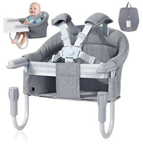 Hook-on Seats Baby Highchair Infant High Feeding Seat Toddler Shoulder Strap Mat - Picture 1 of 6