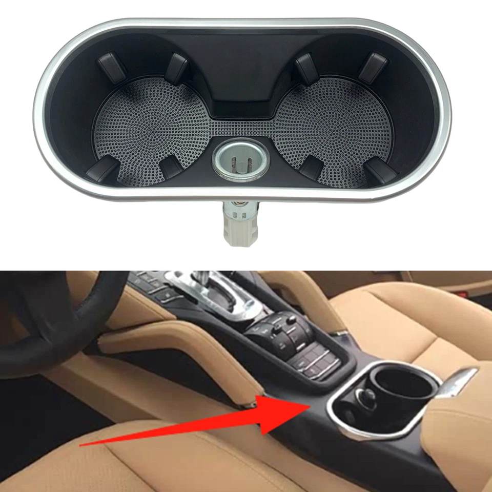 Interior Center Console Cup Holder Compartment For Porsche Cayenne 2011-2018 - Imagem 1 de 4
