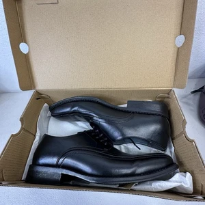 JF J.Ferrar Derby Mens Black Dress Shoes Sz. 9.5 M LaceUp Square Toe New In Box - Picture 1 of 9