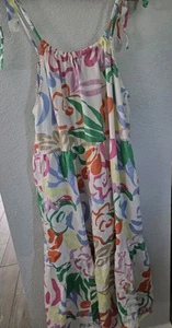 NUEVO Vestido midi floral con tiras de corbata talla M holgado Gap para mujer. Usado en excelente estado - Imagen 1 de 6