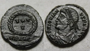 Moneda romana antigua genuina rara Emperador Joviano Laurel corona de éxito Heraclea - Imagen 1 de 4