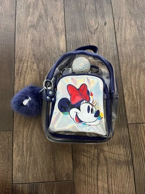 Mochila pequeña Kipling X Disney Minnie Mouse bolsa ligera detalles azules transparentes Foto 1 de 4