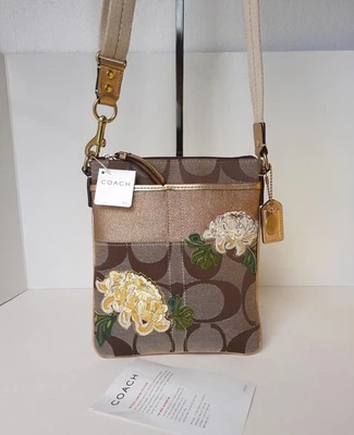 Coach Signature Crossbody Bag Floral Applique Limited Edition Swing Pack NWT - Image 1 of 4