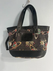 Vivienne Westwood Women's Tote Hand Bag Black Spider Orb Pattern Casual Ladies - Picture 1 of 9
