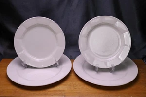 Vtg 4 pc Villeroy & Boch Luxembourg GEO All White Paneled Salad & Dinner Plates - Picture 1 of 8