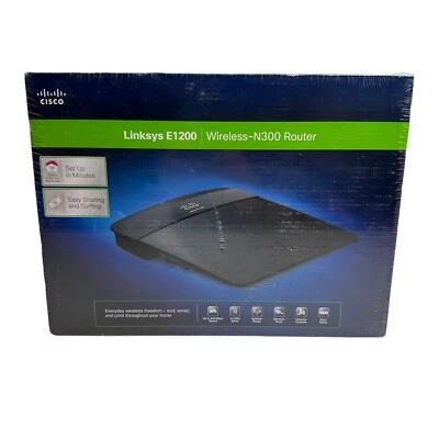Cisco Linksys E1200 Wireless-N300 802.11n Router WiFi 4 Ethernet Ports - Image 1 of 3