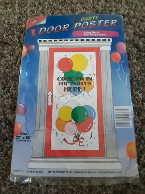 LA FIESTA ESTÁ AQUÍ! PÓSTER LONGITUD PUERTA INTERIOR PLÁSTICO EXTERIOR DECORACIÓN FIESTA Foto 1 de 2
