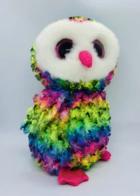 Beanie Boo Owen Owl Rainbow Sparkly  25cm Soft Toy Plush  - image 1 of 4