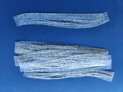 DW LURES 10 silicone Skirt Tab Shimmer Blue Black Flake T86 Fish Lure Spinnerbait Bass