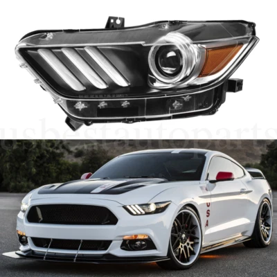 Faro izquierdo de repuesto HID/xenón con LED DRL para Ford Mustang 2015 2016 2017 Foto 1 de 4