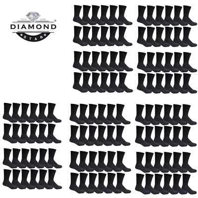 12 pares de calcetines deportivos lisos para hombre de trabajo atléticos informales de algodón talla 9-11 10-13 Foto 1 de 2