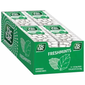 Tic Tac Freshmint Breath Mints Bulk 12 Pack On-The-Go Refreshment 1 Oz Each - Picture 1 of 6