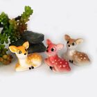 Ornements d'animaux cerfs en céramique multicolore - figurines décoration de gâteau ornement 3 pièces