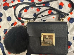 Aldo Classic black Cross Body Handbag with black POM POM - Picture 1 of 5