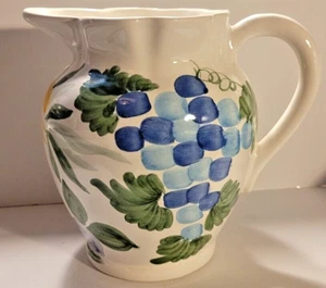 Vintage Art Pottery Hand Painted Italian Fortebracco Ceramiche Pitcher, Vase 8" - Picture 1 of 5