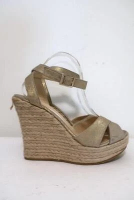 Jimmy Choo Phoenix Platform Espadrille 坡跟凉鞋 金色 金属色 尺寸 42 全新 — 第 1/4 张图片