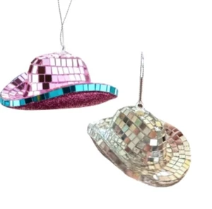 1 Sombrero de Vaquero Disco Bola Adorno - Espejo Vidrio Nochevieja Fiesta Decoración - Imagen 1 de 9