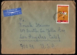 Poland Cover 5.60z Tokyo Olympics Pole Vaulting Single Value Airmail Cover to US - Picture 1 of 1