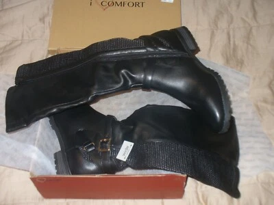 ARLO i Love COMFORT Womens 9 Wide Black Buckle Designs Classy KNEE HIGH BOOT NWB - Image 1 of 4