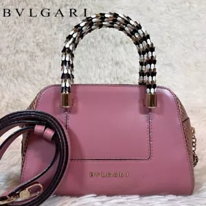 Current model Bulgari Serpenti 2way pink shoulder bag Ship womens from Japan JP - Picture 1 of 19