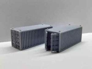 2 STK HO 1/87 Maßstab 6 Meter Schiffscontainer, unbemalt - Bild 1 von 4